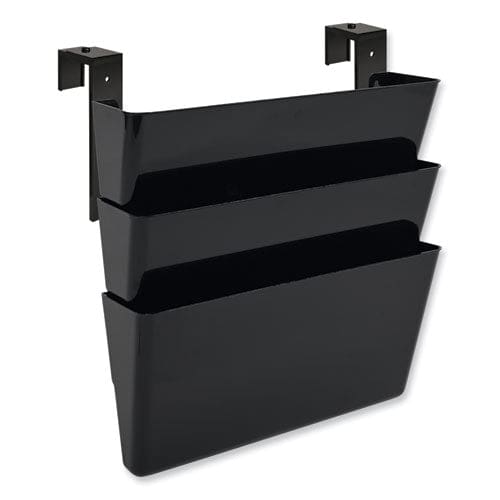 deflecto Docupocket Stackable Three-pocket Partition Wall File 3 Sections Letter Size 13 X 4 Black - Office - deflecto®