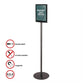 deflecto Double-sided Magnetic Sign Display 8.5 X 11 Insert 56 Tall Clear/black - Office - deflecto®