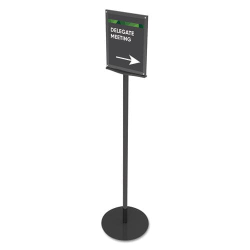 deflecto Double-sided Magnetic Sign Display 8.5 X 11 Insert 56 Tall Clear/black - Office - deflecto®