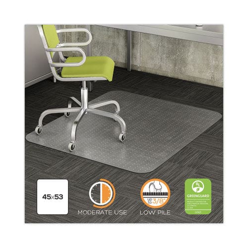 deflecto Duramat Moderate Use Chair Mat Low Pile Carpet Flat 45 X 53 Rectangle Clear - Furniture - deflecto®