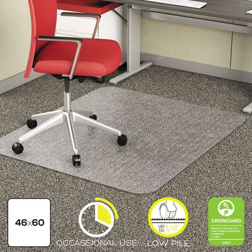 deflecto Economat Occasional Use Chair Mat Low Pile Carpet Flat 46 X 60 Rectangle Clear - Furniture - deflecto®