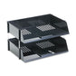 deflecto Industrial Tray Side-load Stacking Tray Set 2 Sections Letter To Legal Size Files 16.38 X 11.13 X 3.5 Black 2/pack - School