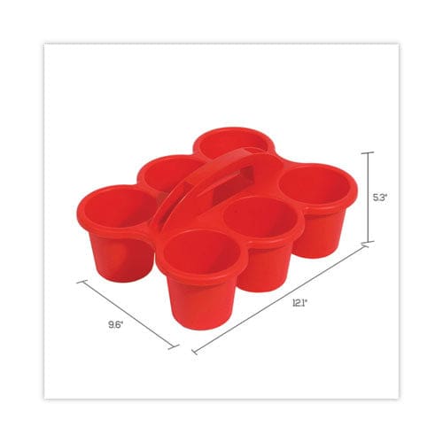 deflecto Little Artist Antimicrobial Six-cup Caddy Red - School Supplies - deflecto®