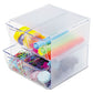 deflecto Stackable Cube Organizer X Divider 4 Compartments Plastic 6 X 7.2 X 6 Clear - School Supplies - deflecto®