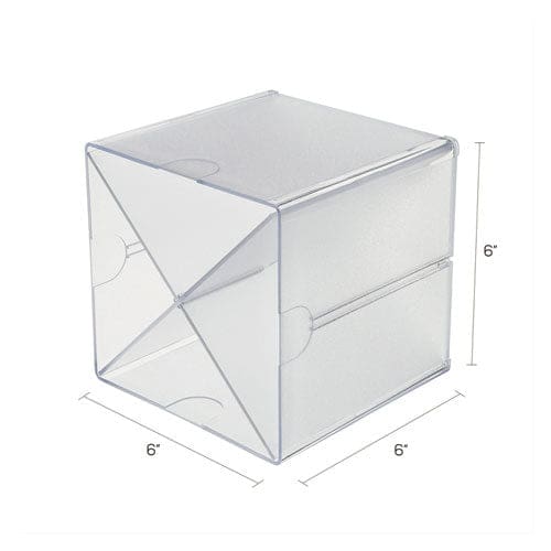 deflecto Stackable Cube Organizer X Divider 4 Compartments Plastic 6 X 7.2 X 6 Clear - School Supplies - deflecto®