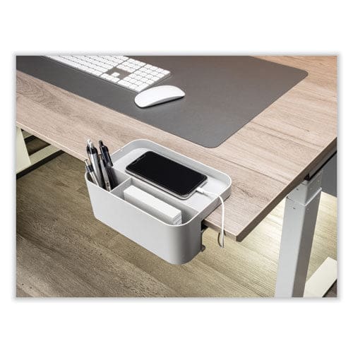 deflecto Standing Desk Large Desk Organizer Two Sections 9 X 6.17 X 3.5 Gray - Office - deflecto®