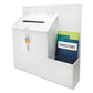 deflecto Suggestion Box Literature Holder With Locking Top 13.75 X 3.63 X 13.94 Plastic White - Office - deflecto®