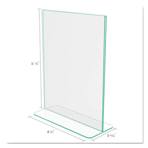 deflecto Superior Image Premium Green Edge Sign Holders 8.5 X 11 Insert Clear/green - Office - deflecto®