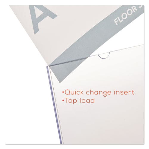 deflecto Superior Image Slanted Sign Holder Portrait 8.5 X 11 Insert Clear - Office - deflecto®