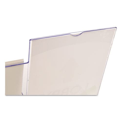 deflecto Superior Image Slanted Sign Holder With Side Pocket 13.5w X 4.25d X 10.88h Clear - Office - deflecto®