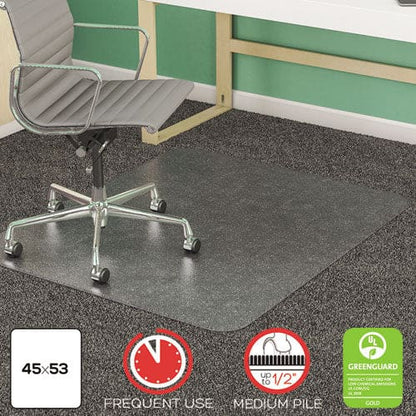 deflecto Supermat Frequent Use Chair Mat Med Pile Carpet 45 X 53 Beveled Rectangle Clear - Furniture - deflecto®
