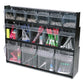 deflecto Tilt Bin Interlocking Multi-bin Storage Organizer 5 Sections 23.63 X 5.25 X 6.5 Black/clear - School Supplies - deflecto®