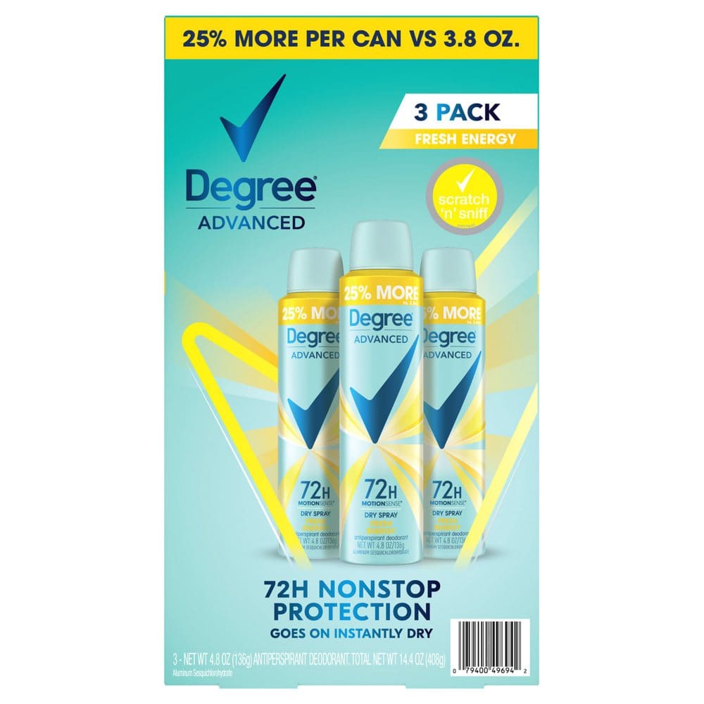 Degree Advanced Dry Spray Antiperspirant & Deodorant Fresh Energy (4.8 oz. 3 pk.) - Deodorants & Antiperspirants - Degree Advanced