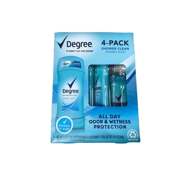 Degree Dry Protection Shower Clean Invisible Solid Anti-Perspirant, 4 pk./2.6 oz. - ShelHealth.Com