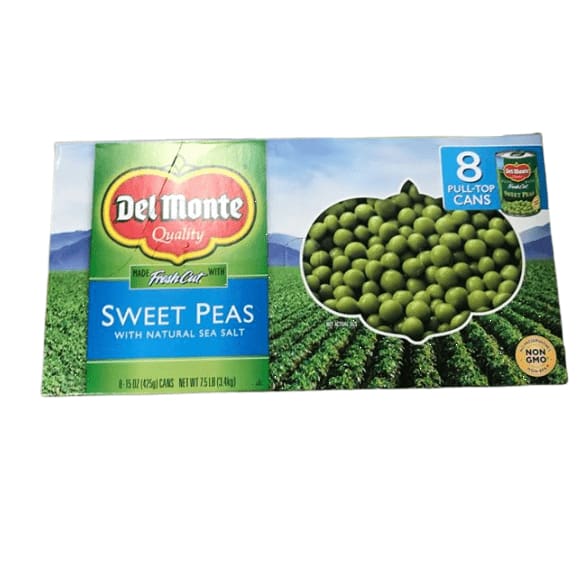 Del Monte Canned Fresh Cut Sweet Peas, 15-Ounce, 8-Pack - ShelHealth.Com