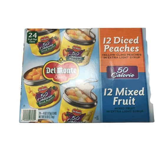 Del Monte Diced Peaches and Mixed Fruit Lite Fruit Cups, 24 pk./4 oz. - ShelHealth.Com