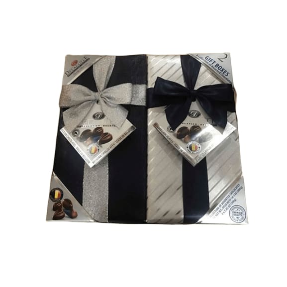 Delafaille Premium Filled Quality Belgian Dark Chocolate Wrap Gift Boxes/Set- 2 Pack Assorted - ShelHealth.Com