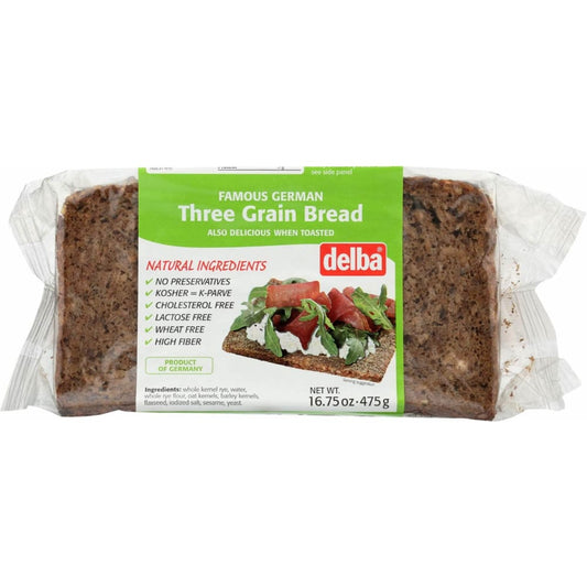 DELBA DELBA Bread 3 Grain, 16.75 oz