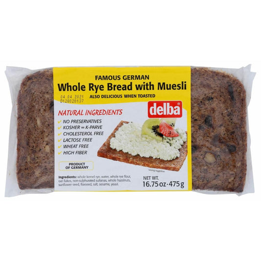 DELBA DELBA Bread Whl Rye Muesli, 16.75 oz