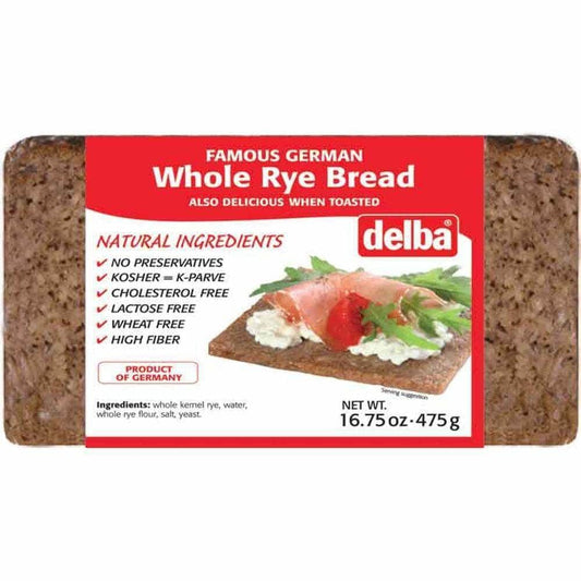 DELBA DELBA Bread Whole Rye, 16.75 oz