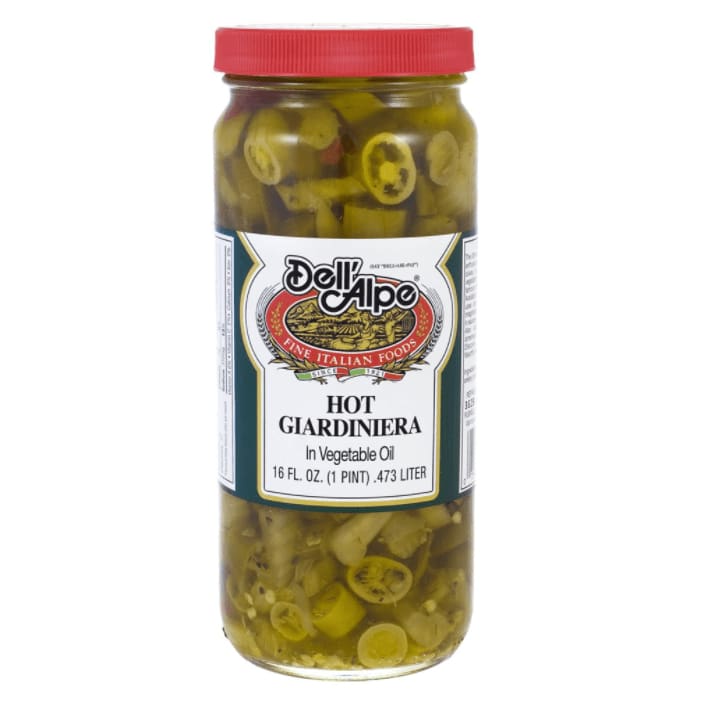DELL ALPE Grocery > Pantry > Condiments DELL ALPE Hot Giardiniera In Vegetable Oil, 16 oz