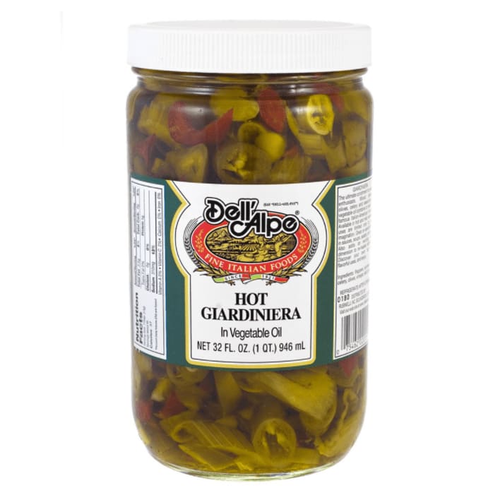 DELL ALPE Grocery > Pantry > Condiments DELL ALPE Hot Giardiniera In Vegetable Oil, 32 oz