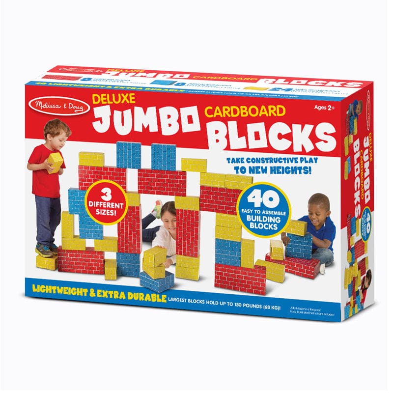 Deluxe Jumbo Cardboard Blocks 40 Pc - Blocks & Construction Play - Melissa & Doug