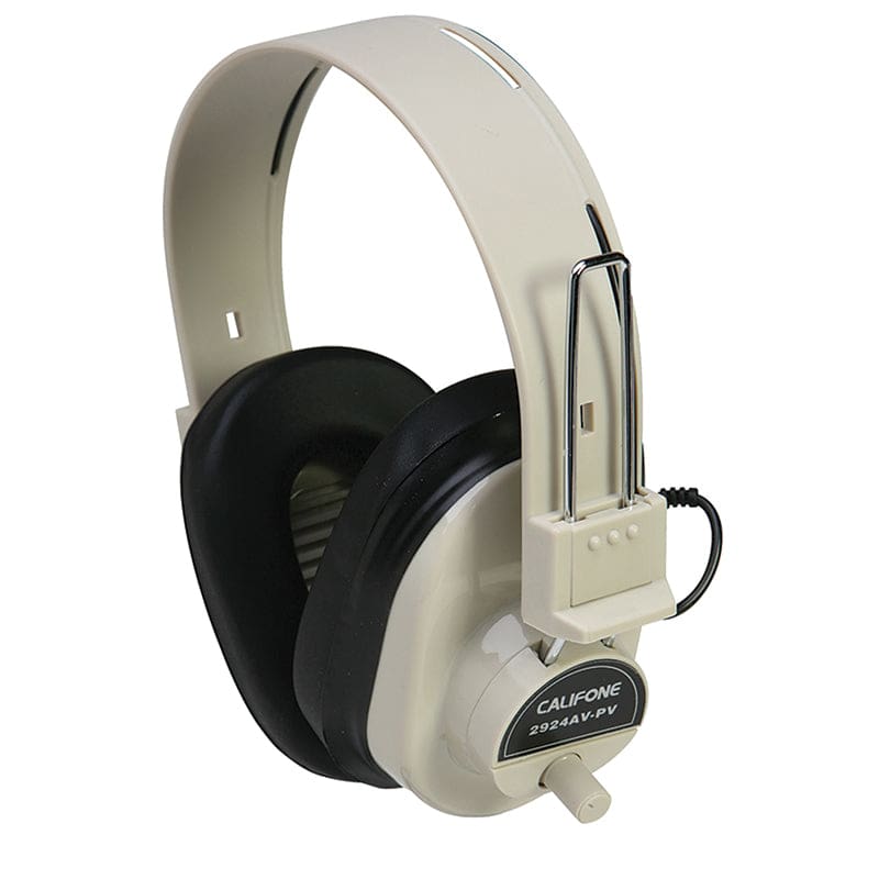 Deluxe Mono Headphone Fixed Coiled Cord with Volume Control (Pack of 2) - Headphones - Califone International