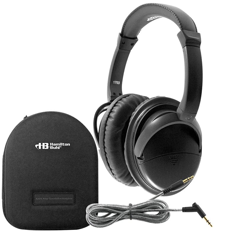 Deluxe Noise Cancelling Headphones With Case - Headphones - Hamilton Electronics Vcom