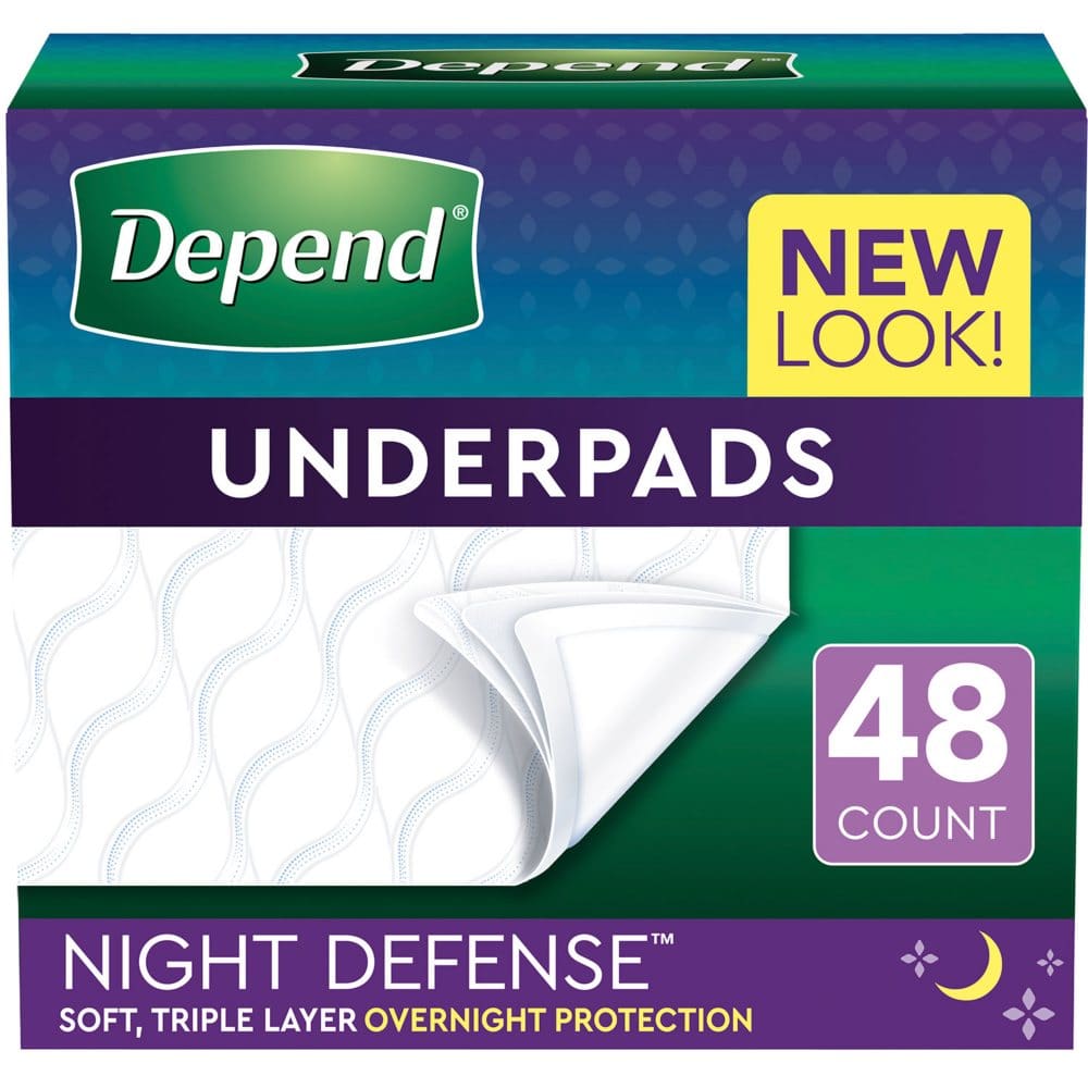 Depend Disposable Waterproof Bed Pads Overnight Absorbency (48 ct.) - Incontinence Aids - Depend Disposable