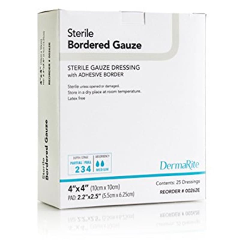 Dermarite Border Gauze Sterile 4 X 4 Box of 25 (Pack of 3) - Wound Care >> Basic Wound Care >> Gauze and Sponges - Dermarite