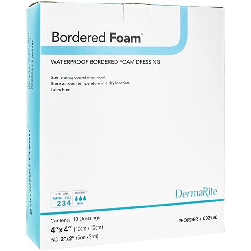 Dermarite Bordered Foam Dressing 4 X 4 Box of 10 - Wound Care >> Advanced Wound Care >> Foam Dressings - Dermarite