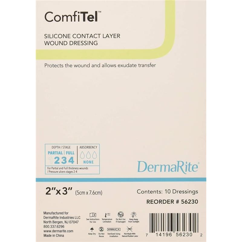 Dermarite Comfitel 2 X 3 Box of 10 - Wound Care >> Advanced Wound Care >> Silicone - Dermarite