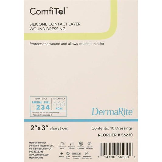 Dermarite Comfitel 2 X 3 Box of 10 - Wound Care >> Advanced Wound Care >> Silicone - Dermarite