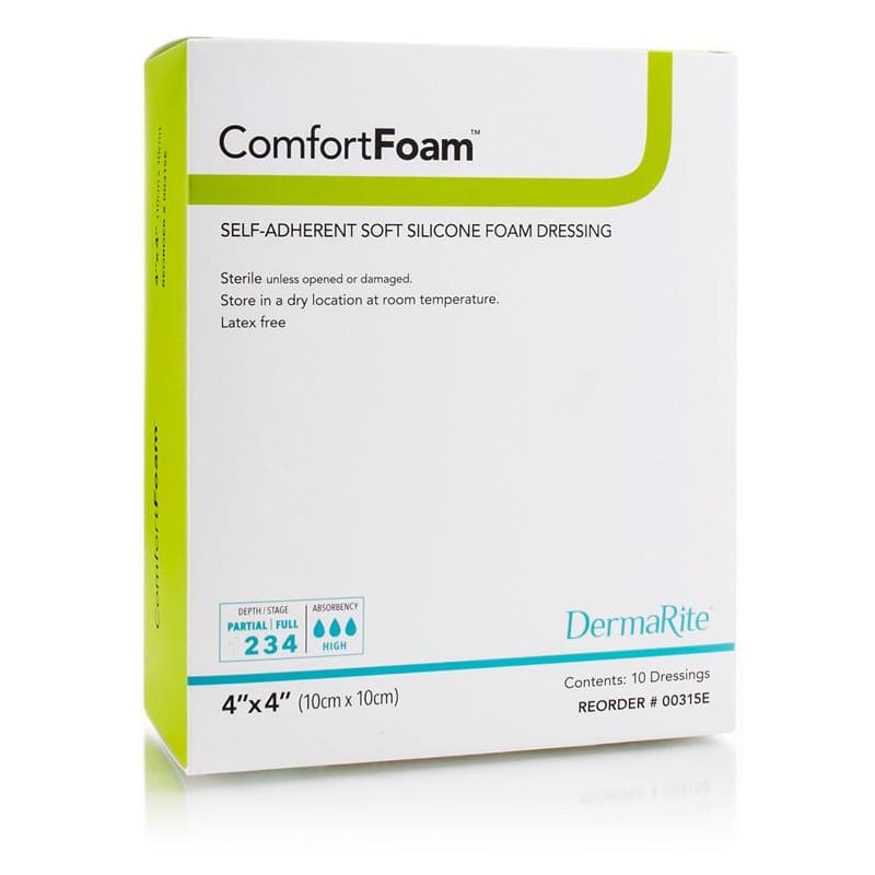 Dermarite Comfort Foam 4 X 4 Silicone Box of 10 - Wound Care >> Advanced Wound Care >> Foam Dressings - Dermarite
