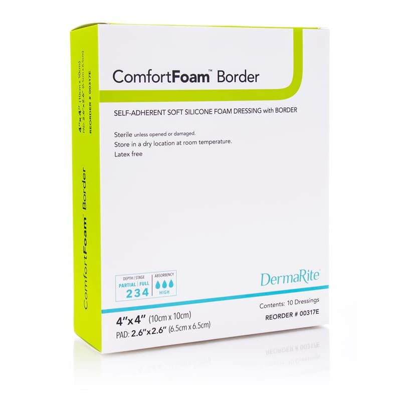 Dermarite Comfort Foam Border 4 X 4 Silicone (Pack of 5) - Wound Care >> Advanced Wound Care >> Foam Dressings - Dermarite