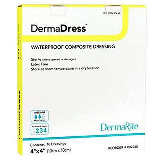 Dermarite Dermadress Composite 4 X 4 Box of 10 - Wound Care >> Advanced Wound Care >> Composite Dressings - Dermarite