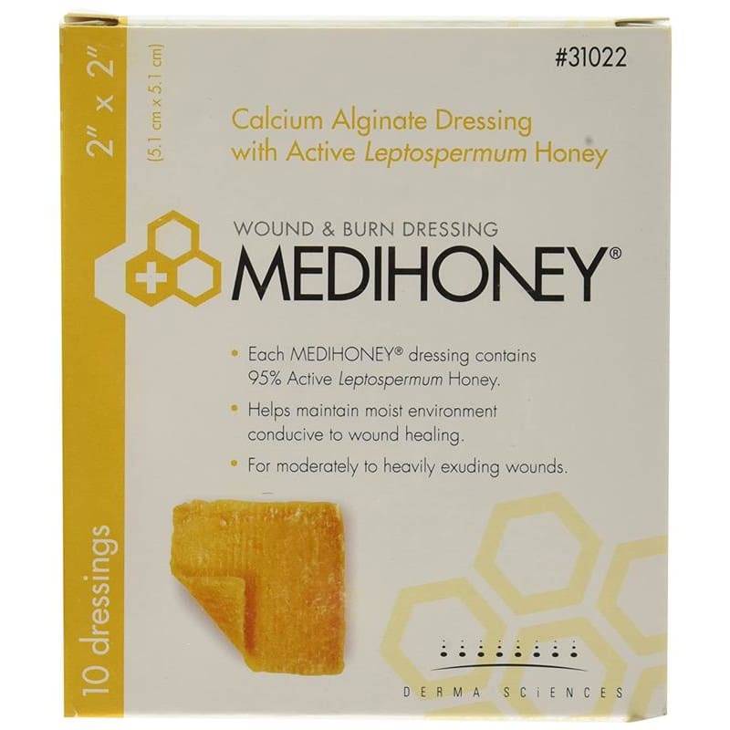 DermaSciences Medihoney Calcium Alginate 2 X 2 Box of 10 - Wound Care >> Advanced Wound Care >> Honey Dressings - DermaSciences