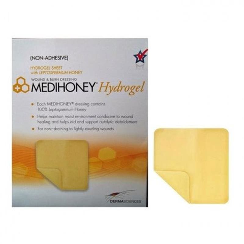 DermaSciences Medihoney Hydrogel Dressing 2.4 X 2.4 Box of 10 - Wound Care >> Advanced Wound Care >> Honey Dressings - DermaSciences