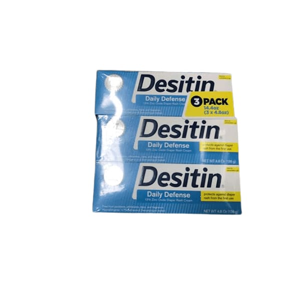 Desitin Daily Defense Baby Diaper Rash Cream, Relieve & Prevent Diaper Rash, 4.8 Ounce (Pack of 3) - ShelHealth.Com