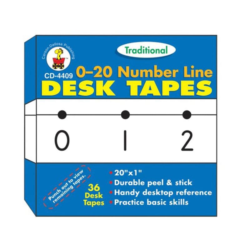 Desk Tapes Traditional Number Line (Pack of 6) - Desk Accessories - Carson Dellosa Education
