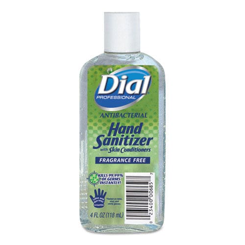 Dial Professional Antibacterial With Moisturizers Gel Hand Sanitizer 4 Oz Flip-top Bottle Fragrance-free 24/carton - Janitorial & Sanitation