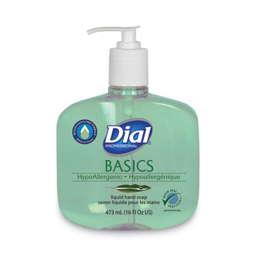 Dial Professional Basics Mp Free Liquid Hand Soap Unscented 16 Oz Pump Bottle 12/carton - Janitorial & Sanitation - Dial® Professional