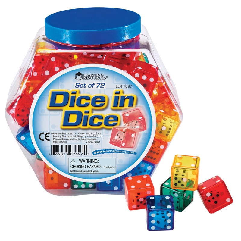 Dice In Dice Bucket Set Of 72 - Dice - Learning Resources