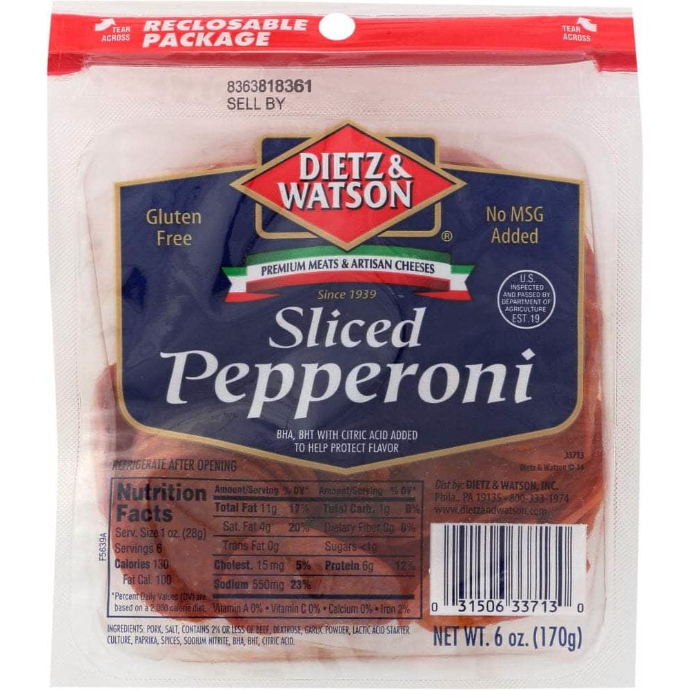 Dietz And Watson Dietz And Watson Sliced Pepperoni, 6 oz