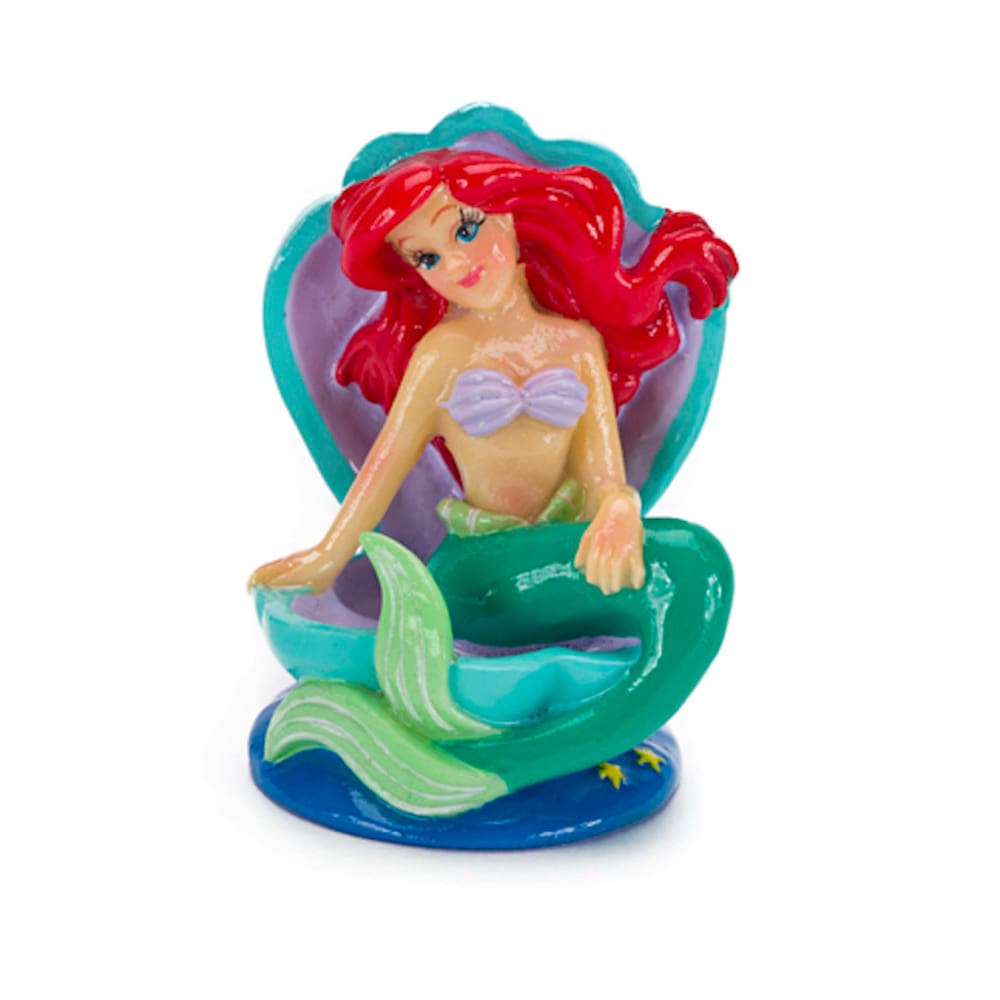 Disney Ariel on Shell Throne Aquarium Ornament Multi-Color Mini - Pet Supplies - Disney