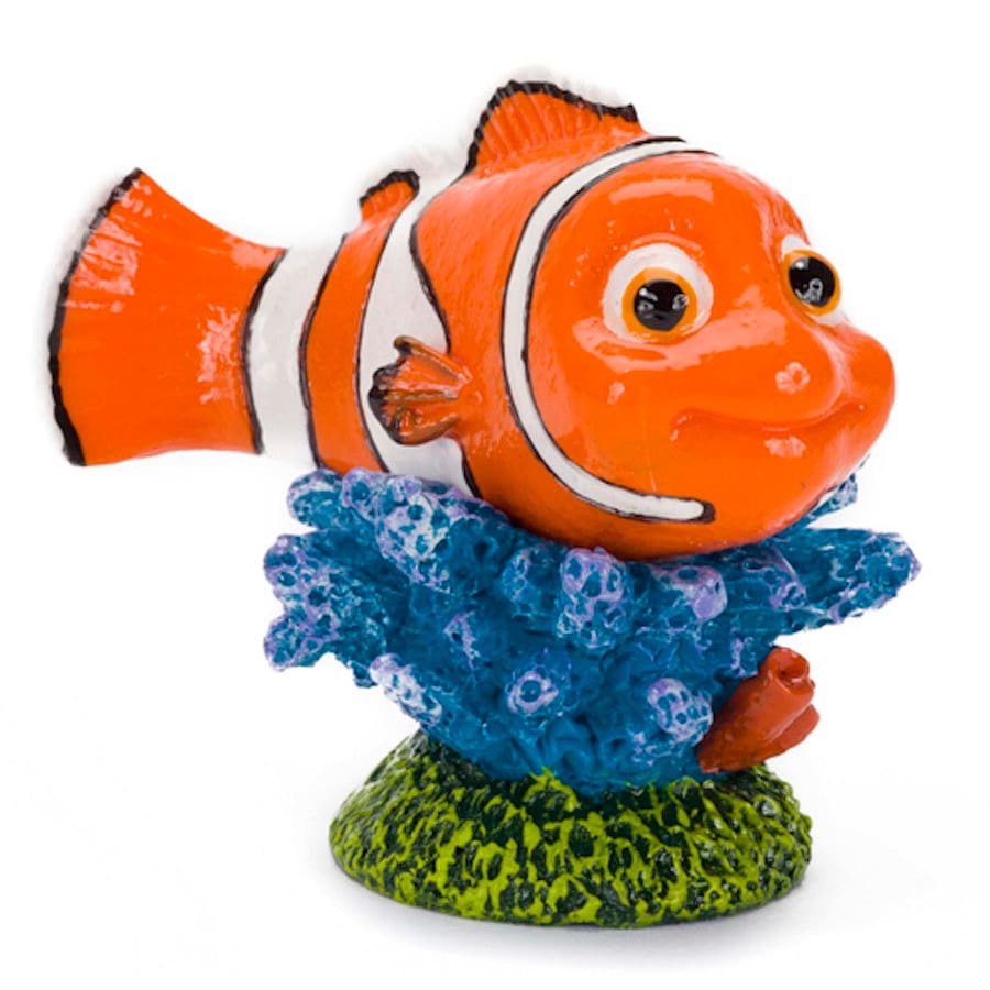 Disney Nemo On Coral Aquarium Statue Blue; Green; Orange Mini - Pet Supplies - Disney