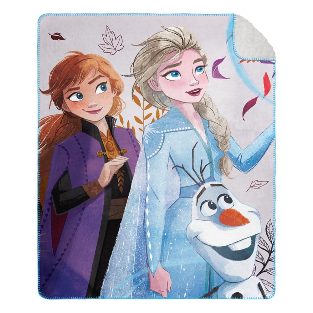 Disney’s Frozen 2 Mesmerized Cloud Throw Blanket with Sherpa Back 50 x 60 - Kids Bedding - Disney’s