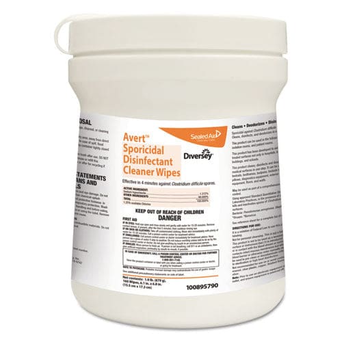 Diversey Avert Sporicidal Disinfectant Cleaner Wipes 6 X 7 Chlorine Scent 160/canister 12/carton - School Supplies - Diversey™