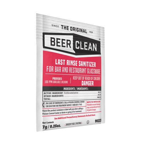 Diversey Beer Clean Last Rinse Glass Sanitizer Powder 0.25 Oz Packet 100/carton - Food Service - Diversey™